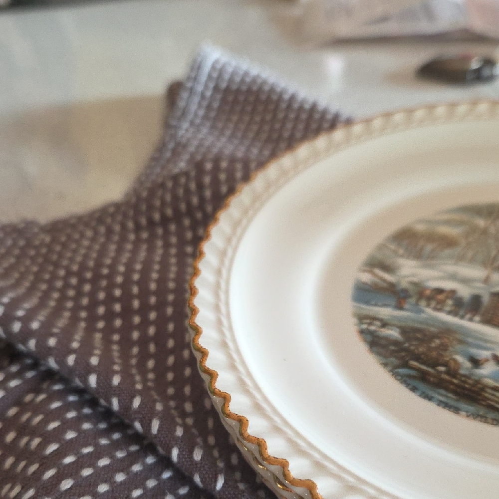 Currier & Ives By Harkerware Collectable Mini Winter Mini Plates